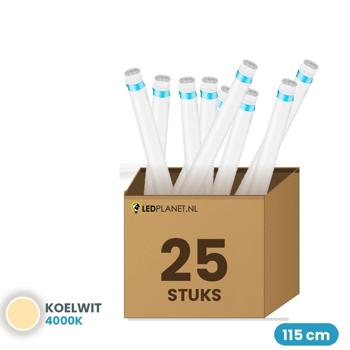 25 pièces de tube LED T5 115cm 18W 2520 lm blanc froid 4000K