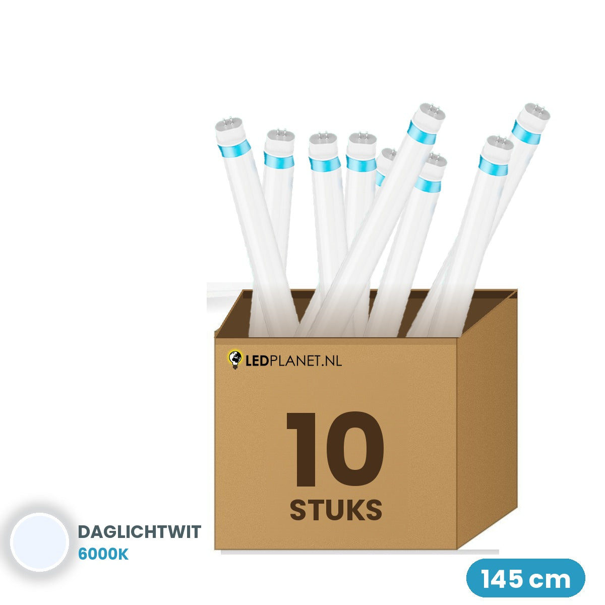 10 pièces de tube LED T5 145cm 25W 3500 lm blanc lumière du jour 6000K