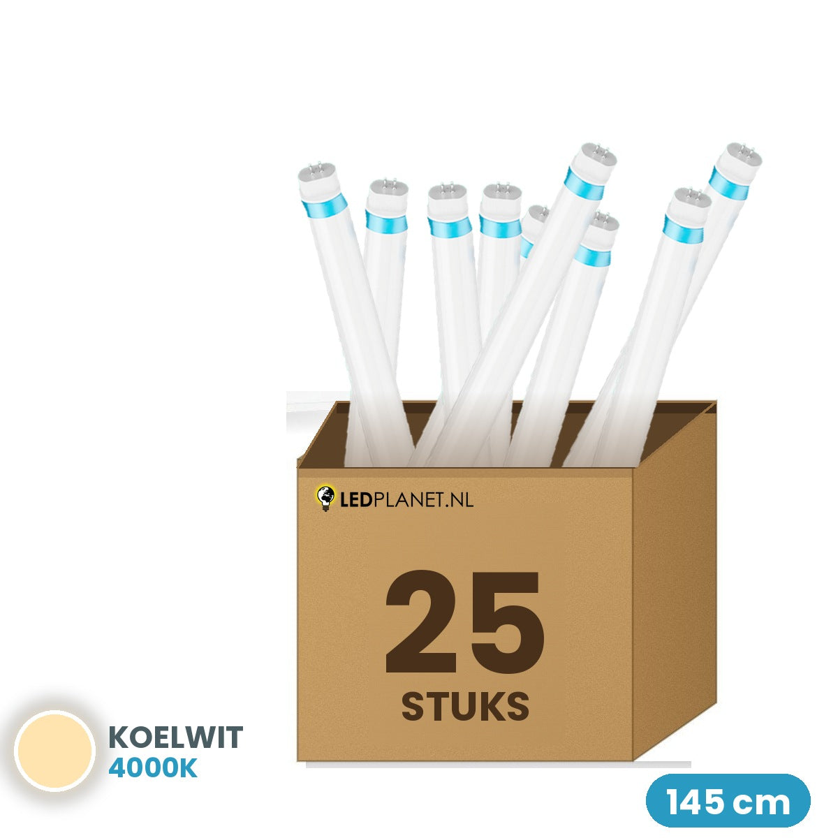 25 pièces de tube LED T5 145cm 25W 3500 lm blanc froid 4000K