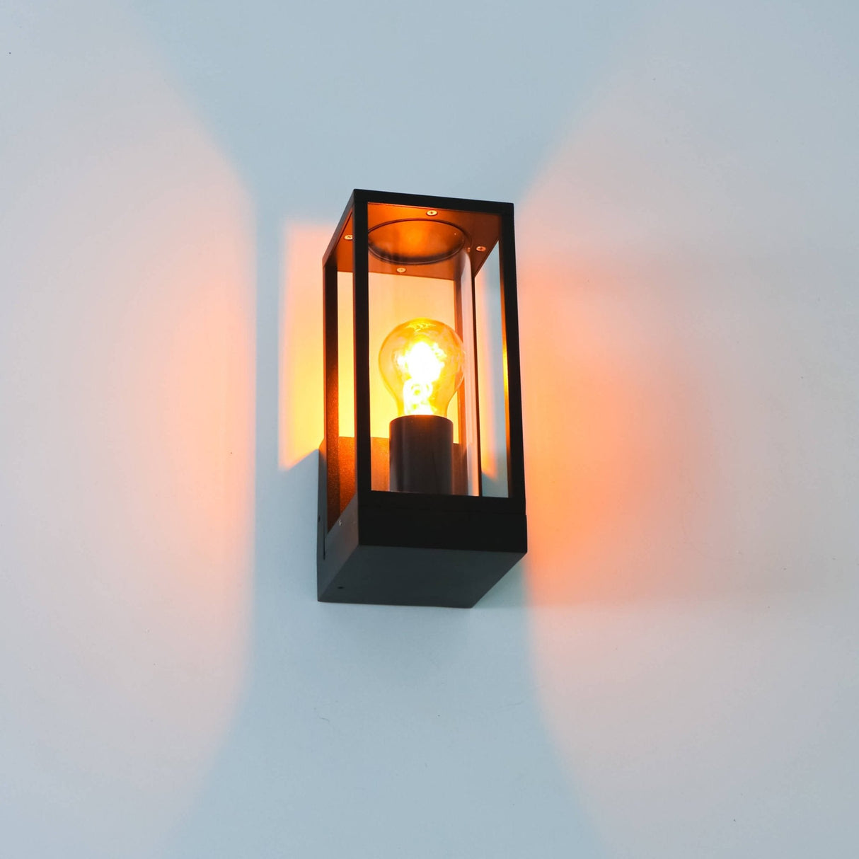 LED's Light applique murale LED avec vitres en verre - Rectangulaire - Douille E27 - IP44 - Noir