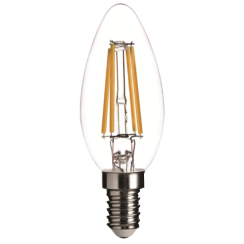 Kaarslamp E14 C35 spitse tip, 100 stuks, 2100K
