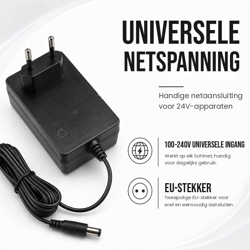 LED stekkervoeding met EU-stekker 24V - 100-240V ingang en EU-stekker