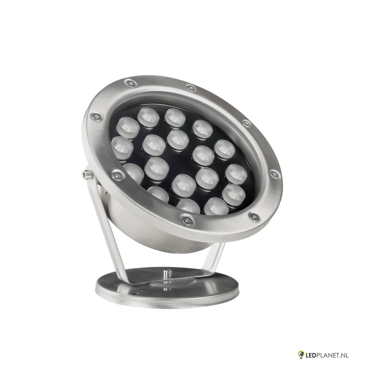 LED onderwaterlamp RVS 304, schuin aanzicht