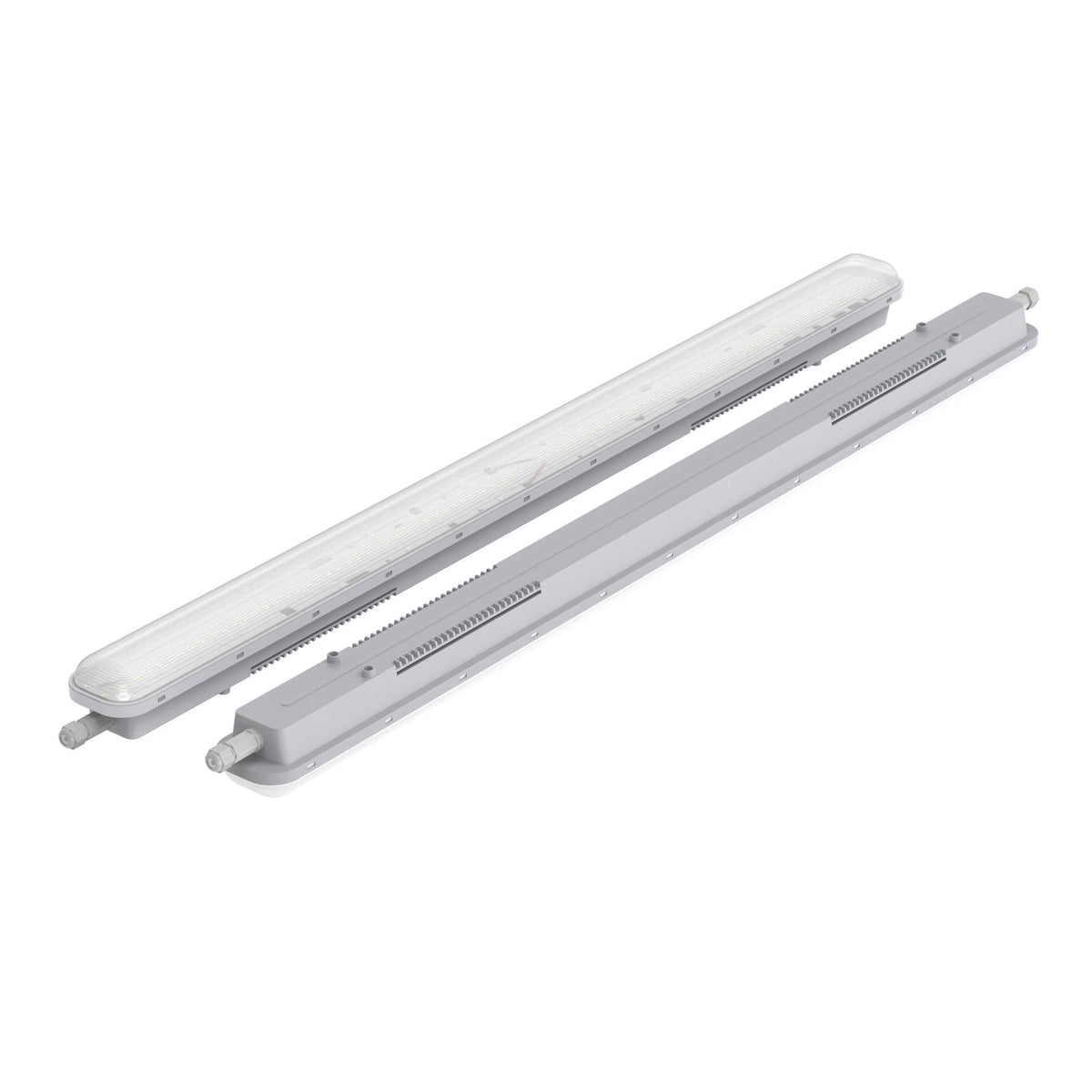 LED tri-proof armatuur 1200mm 36W - behuizing en montagebasis naast elkaar