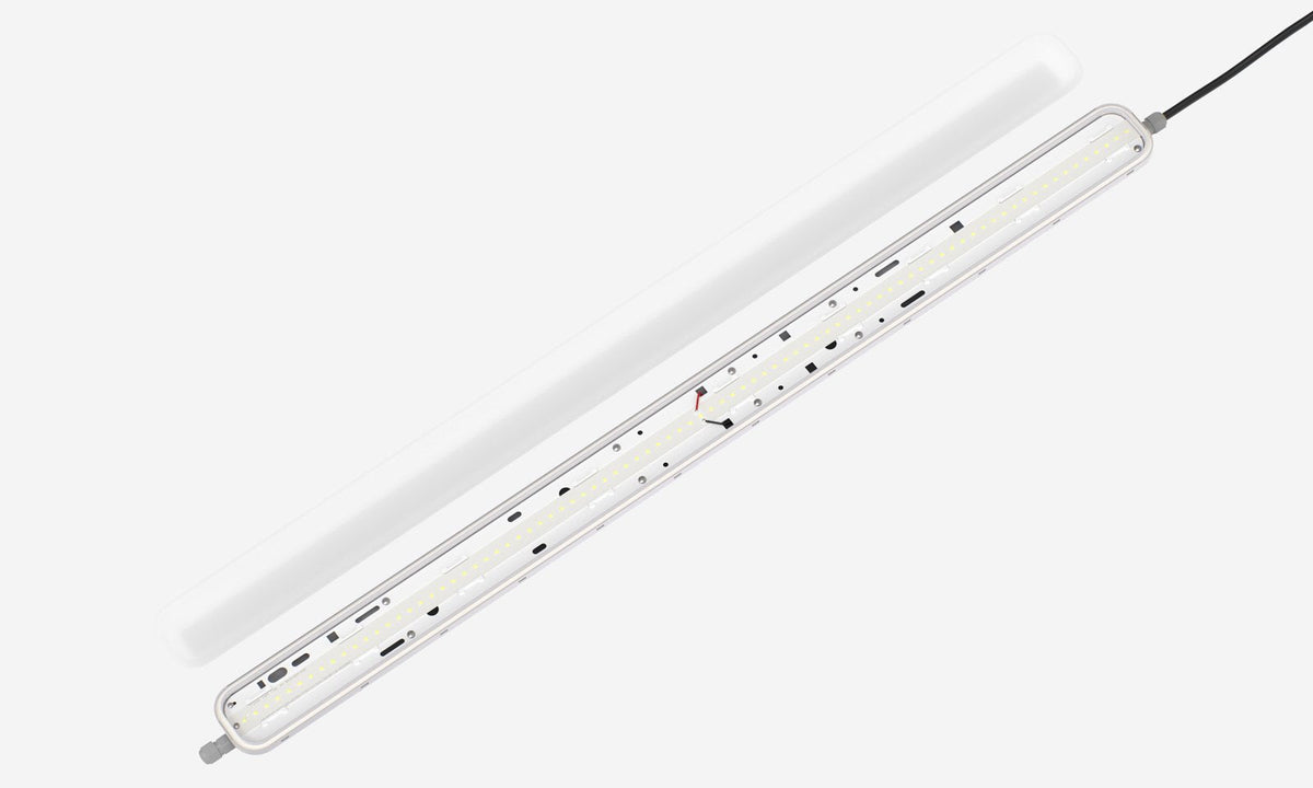 LED tri-proof armatuur 1500mm 50W - geopend armatuur van bovenaf