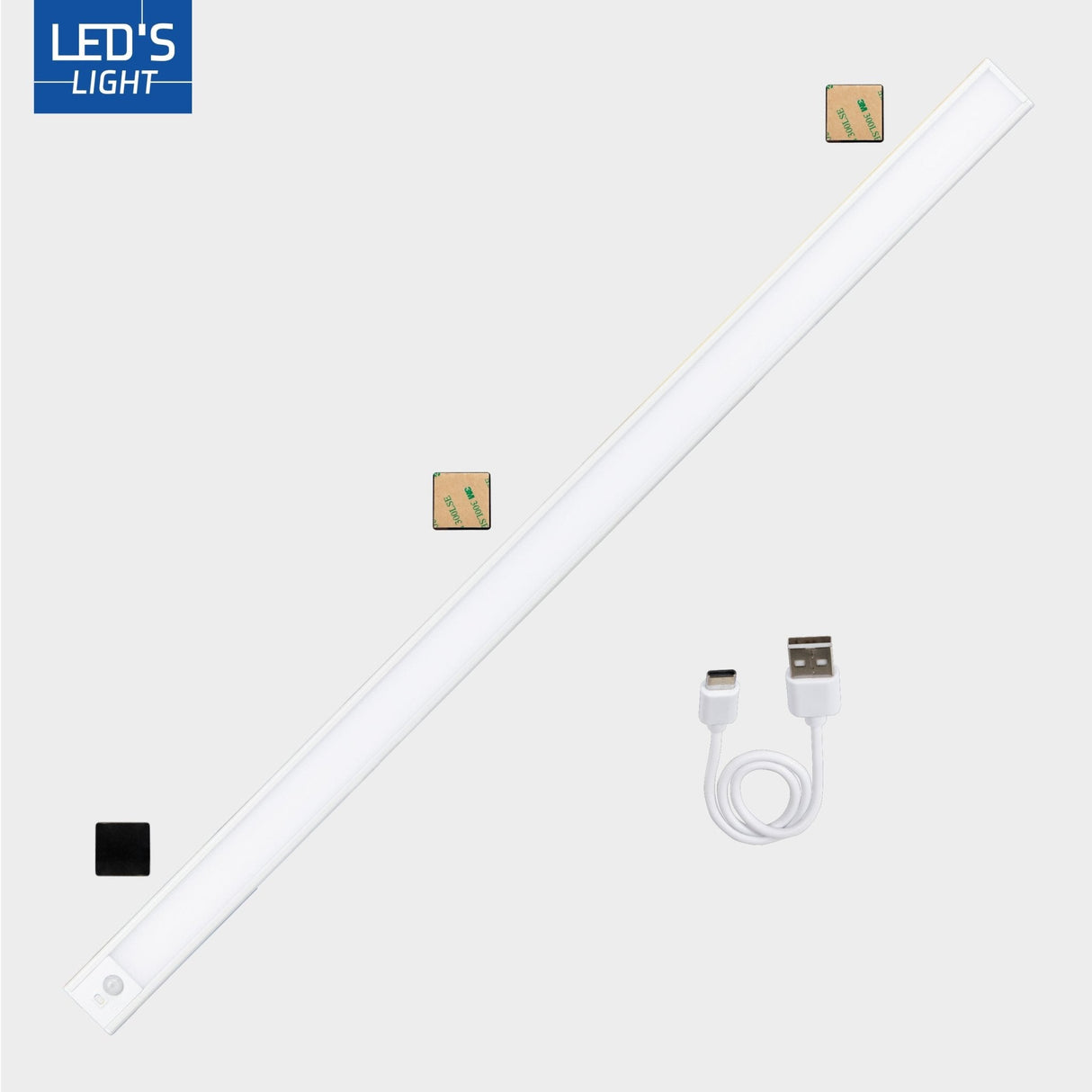 LED kastverlichting met sensor 80cm - 3 lichtkleurmodi (warmwit 3000K/koelwit 4000K/daglichtwit 6500K) - dimbaar - oplaadbaar - draadloos - zwaai- en bewegingssensor - USB-C
