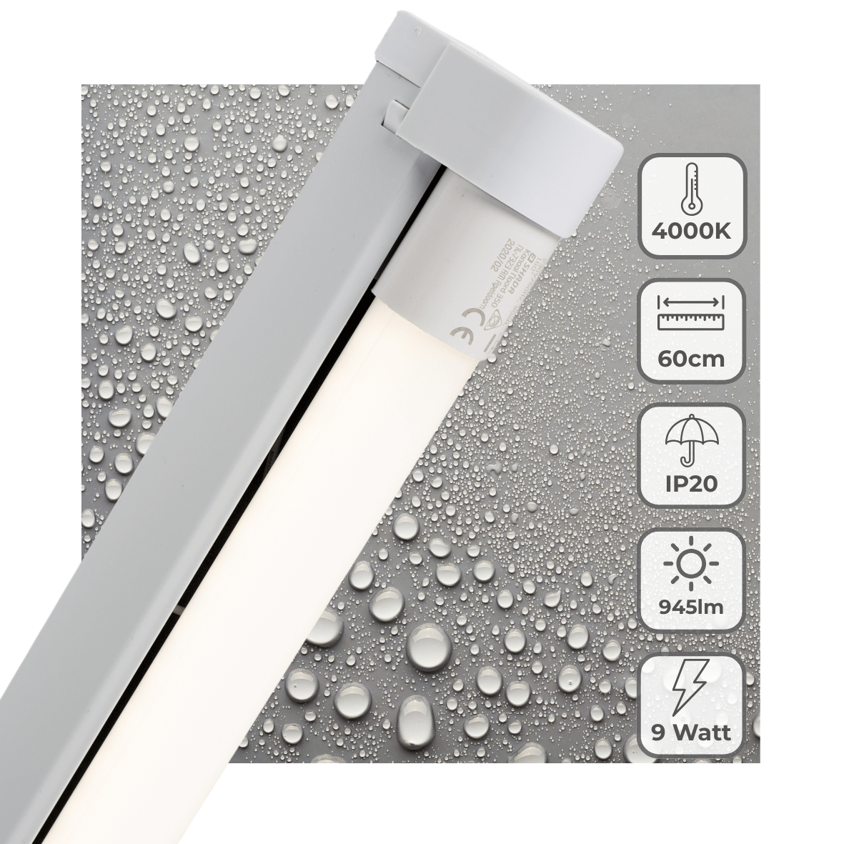 LED TL Armatuur 945 Lumen - 9W - Koelwit - IP20 - 60cm - Inclusief LED Buis