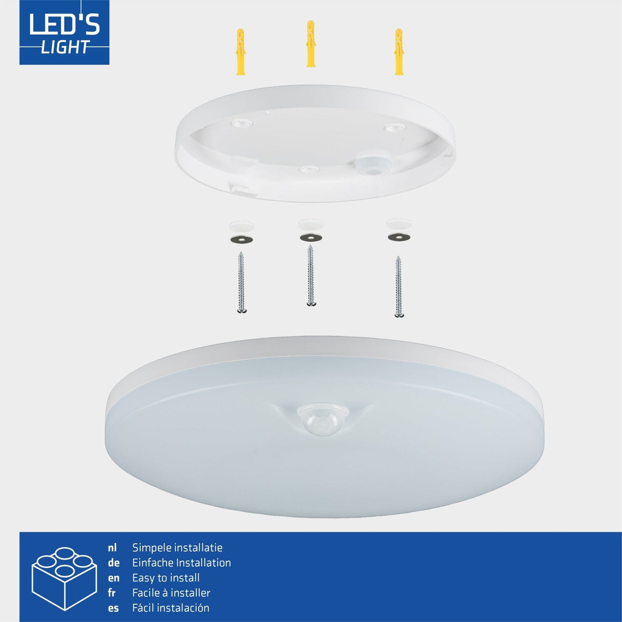 LED Plafondlamp 2880 lumen - 16W - Warmwit 3000K Koelwit 4000K Daglichtwit 6000K - PIR Sensor - IP54 - Ø 30cm