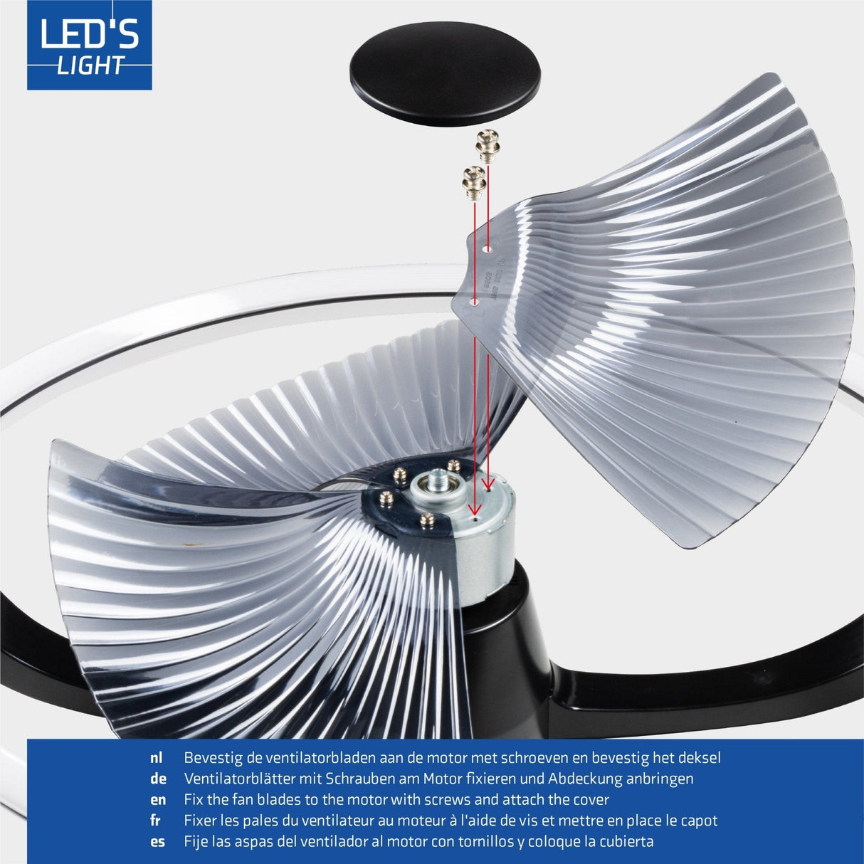 LED plafondventilator XL 4300 lumen - 40W - extra warmwit 2000K / koelwit 4000K - afstandsbediening - 74cm - zwart