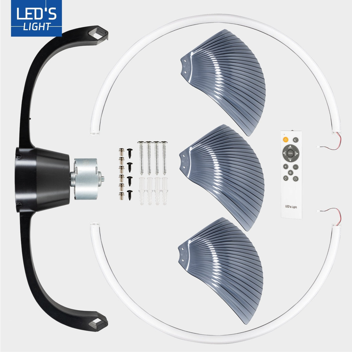 LED plafondventilator XL 4300 lumen - 40W - extra warmwit 2000K / koelwit 4000K - afstandsbediening - 74cm - zwart