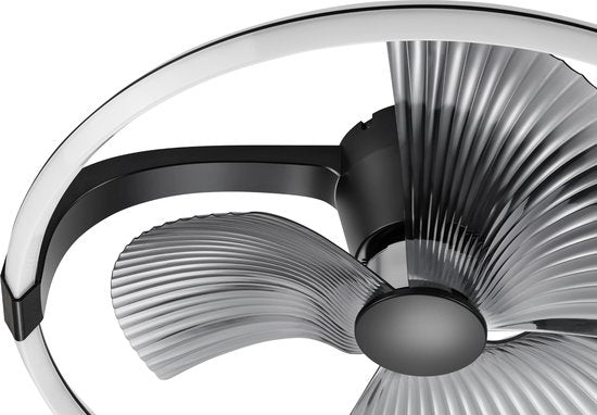 LED plafondventilator XL 4300 lumen - 40W - extra warmwit 2000K / koelwit 4000K - afstandsbediening - 74cm - zwart