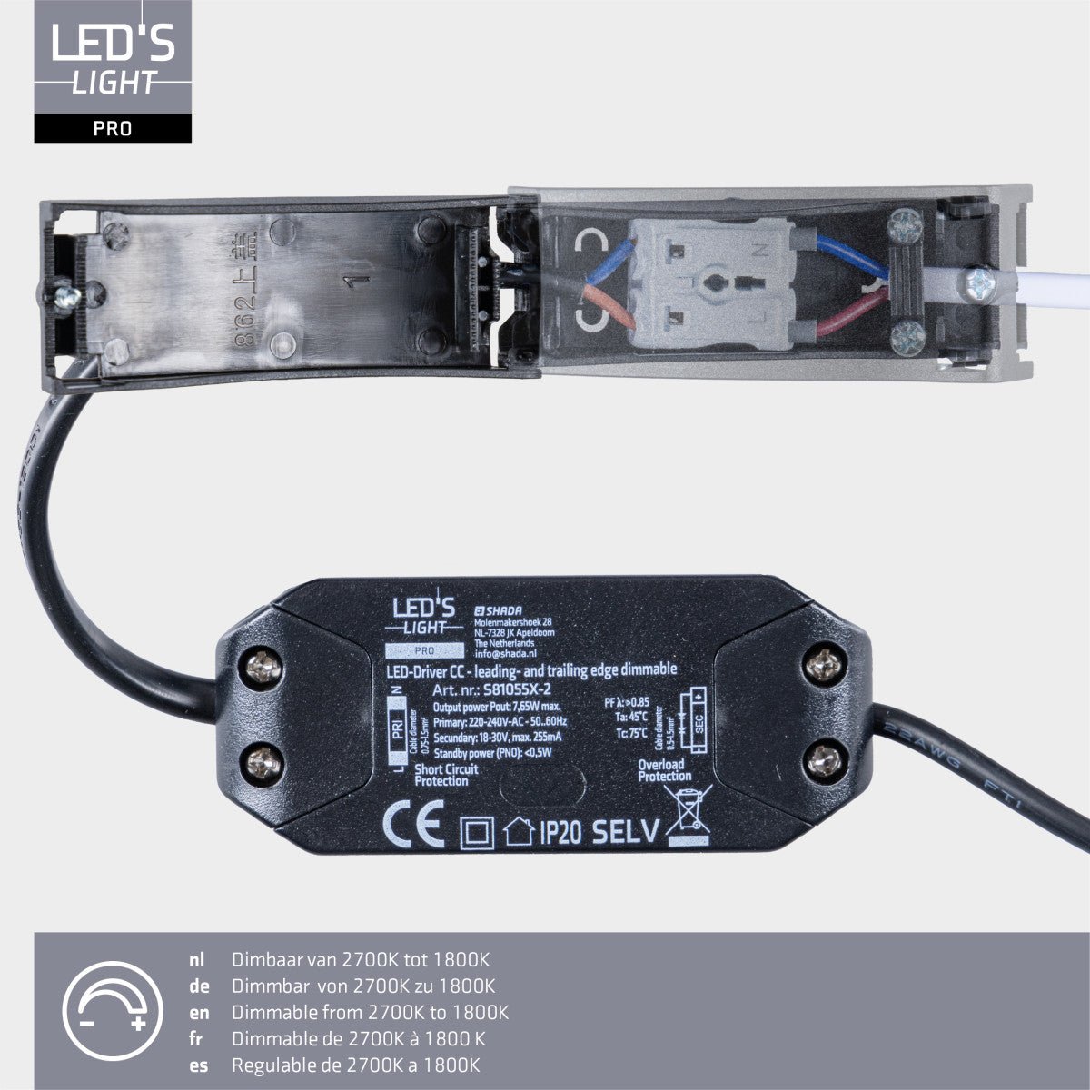 LED Inbouwspot Zwart Kantelbaar - 530 lumen - Dim to Warm - IP54 - 6W - 6 stuks
