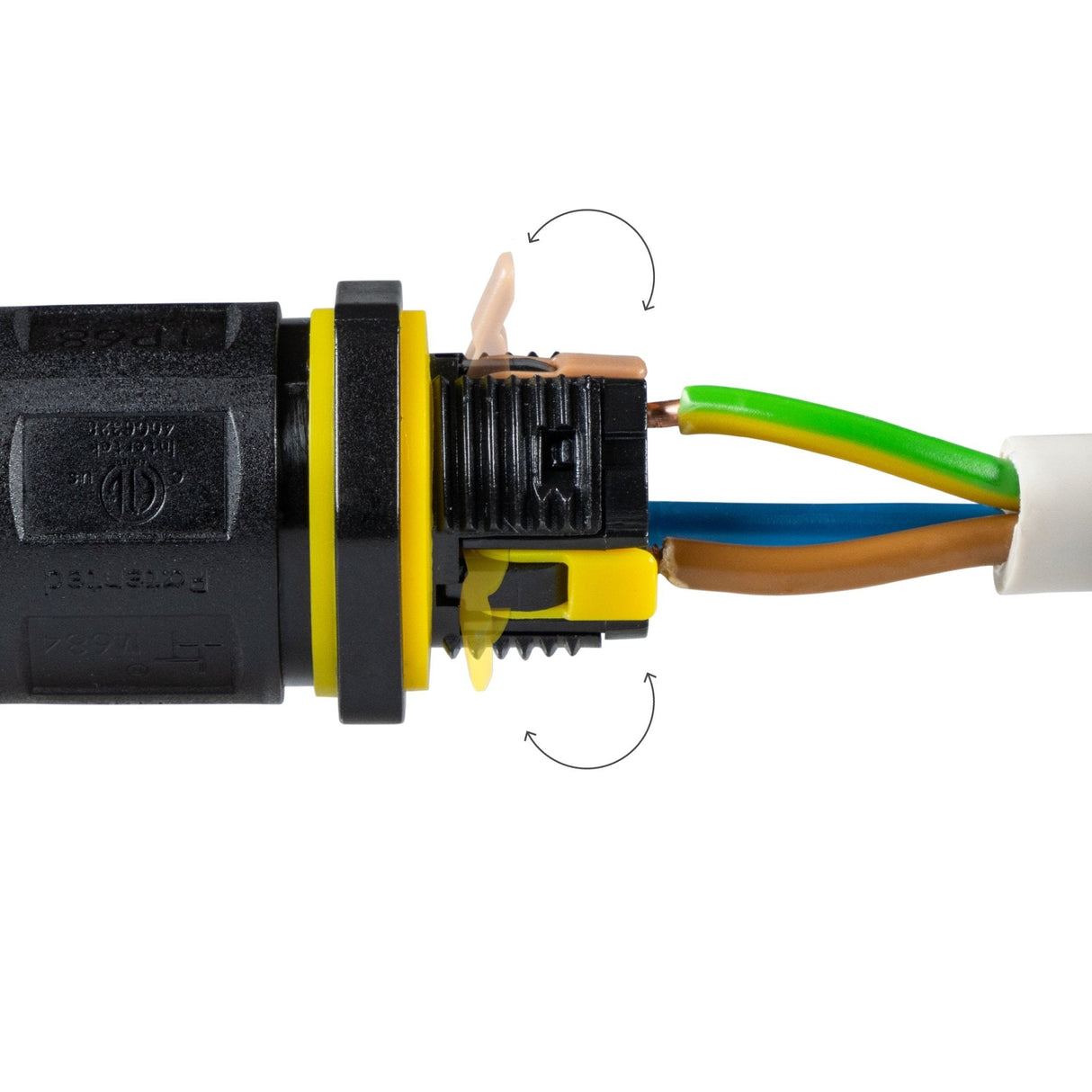 Waterdichte Kabelconnector IP68 - I-Connector 3P - Hefboomklem - Voor Kabels 4-11mm - Zwart