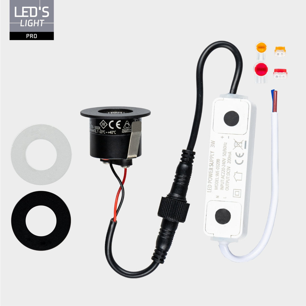6 PACK - LED's Light PRO mini inbouwspot 3 cm - Voor overkapping, veranda's en inbouwplafonds - Dimbaar - 3 Kleuren plaatjes