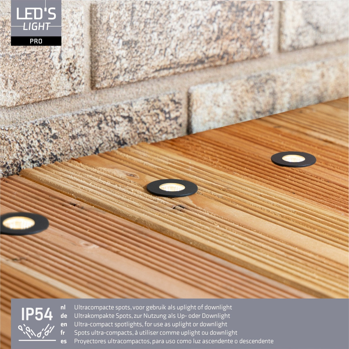 6 PACK - LED's Light PRO mini inbouwspot 3 cm - Voor overkapping, veranda's en inbouwplafonds - Dimbaar - 3 Kleuren plaatjes