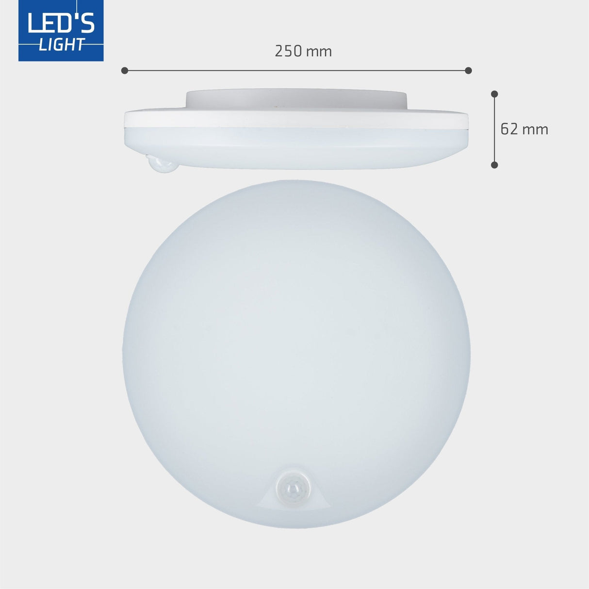 LED Plafondlamp 1440 lumen - 8W - Bewegingssensor - 3 Kleuren - Dimbaar - IP54 - 25cm