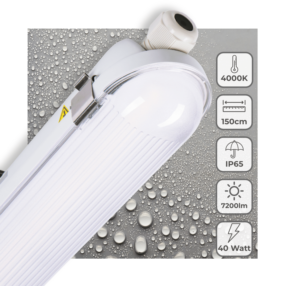 LED TL Armatuur 7200 Lumen - 40W - Koelwit - IP65 Waterdicht - 150cm