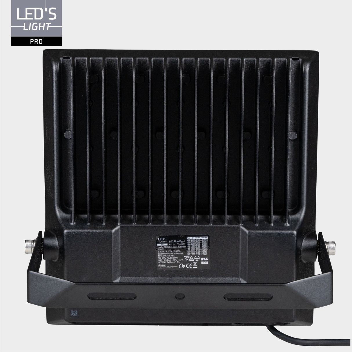 LED Schijnwerper 26500 lumen - 200W - Verstelbaar 3000K-4000K-5000K - Powerselector 120W-150W-200W - IP66 Waterdicht - IK08 Slagvast - Asymmetrisch