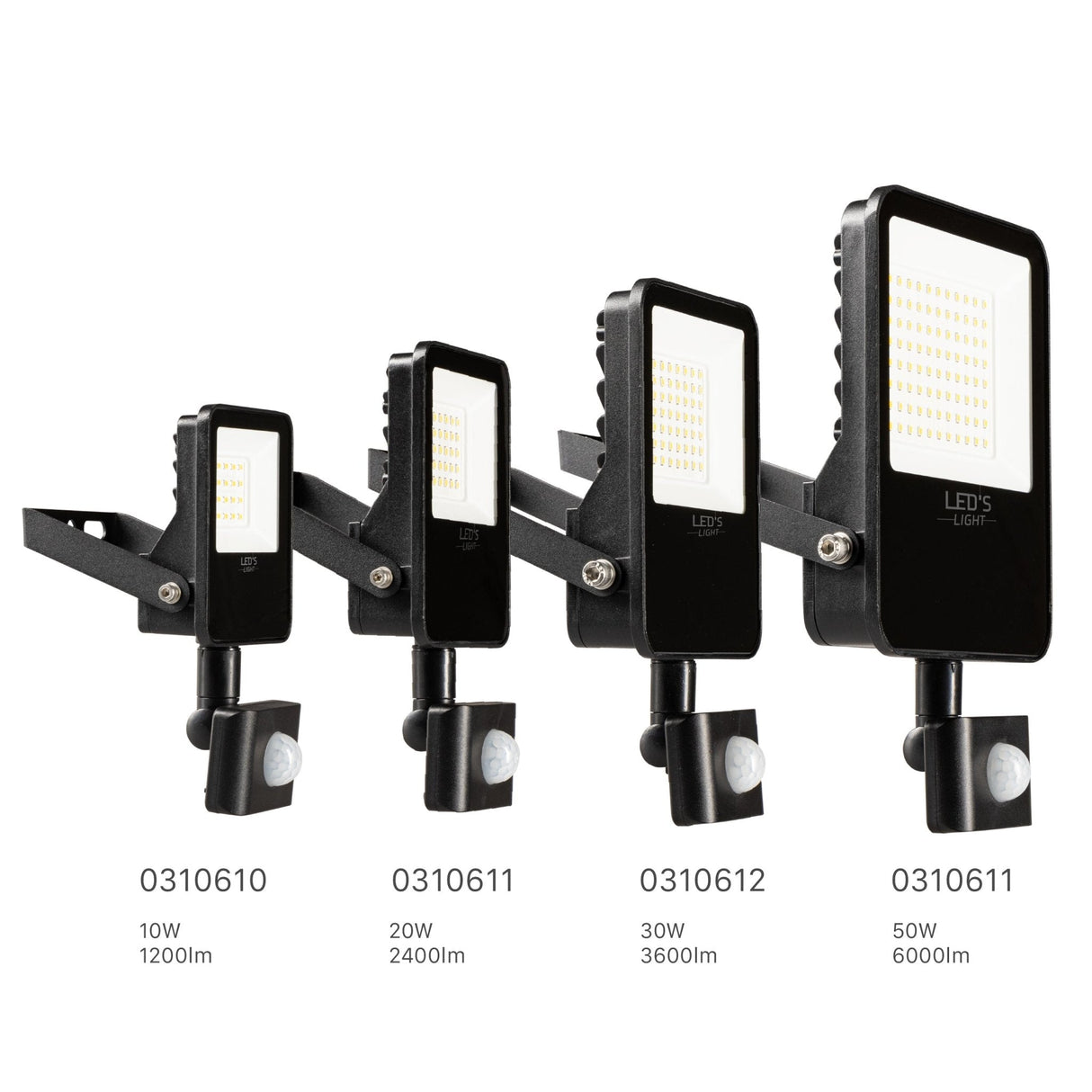 LED's Light Schijnwerper met Bewegingssensor 3600 - Waterdicht & Kantelbaar - 30W