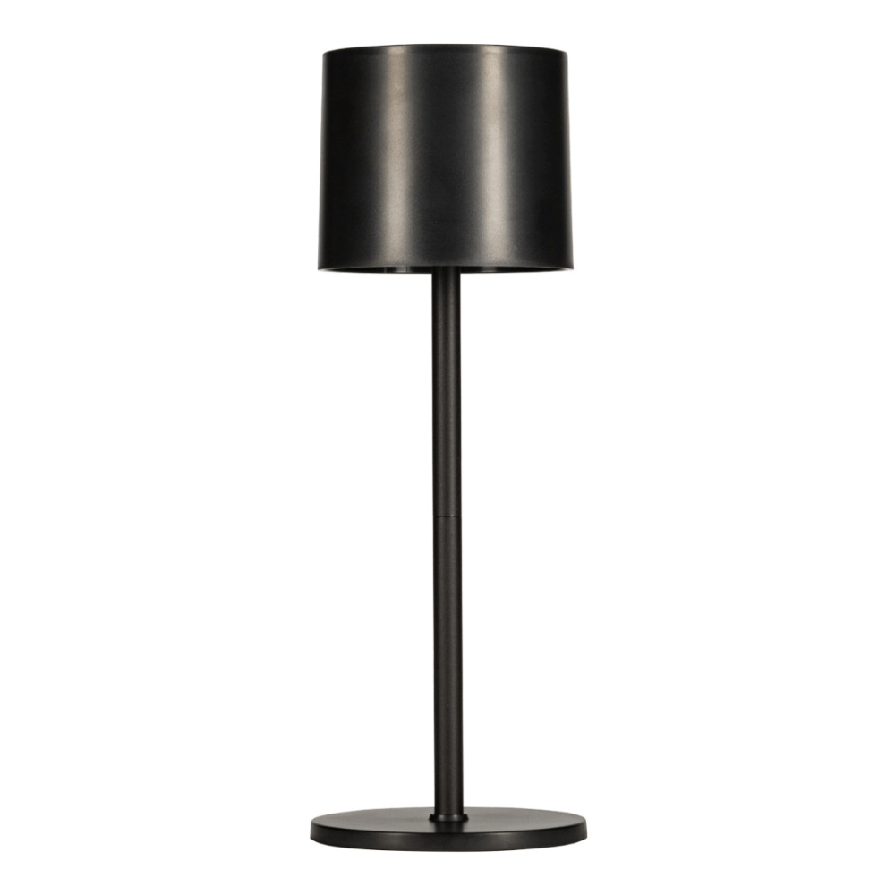 Tafellamp op accu - oplaadbaar en draadloos - voor binnen en buiten - 3 kleuren licht - Zwart
