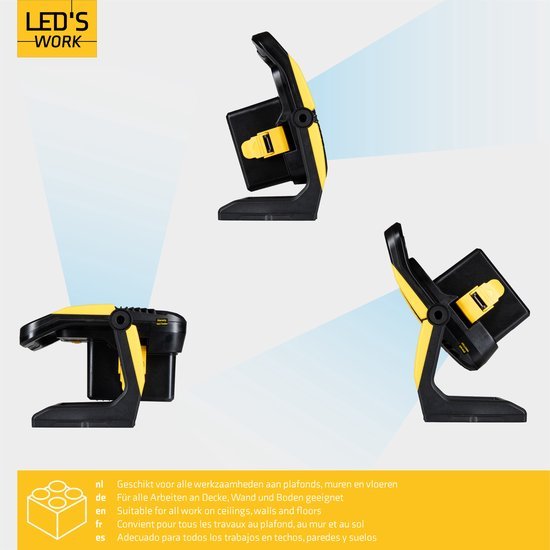 LED Accu Werklamp 18V - 5000 lumen - Koelwit 5000K - Compatibel met Makita, Bosch, DeWalt, Metabo