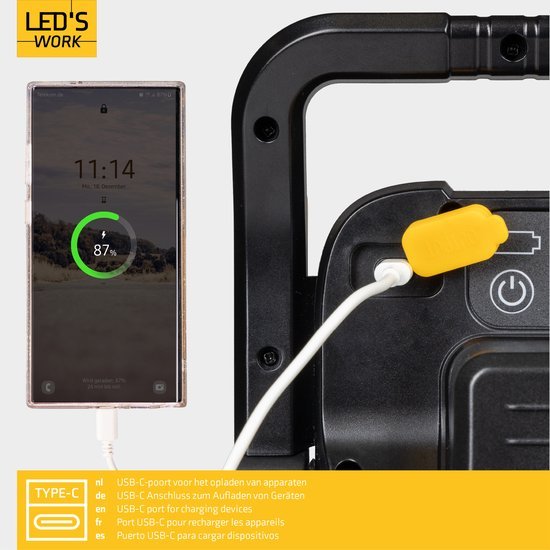 LED Accu Werklamp 18V - 5000 lumen - Koelwit 5000K - Compatibel met Makita, Bosch, DeWalt, Metabo