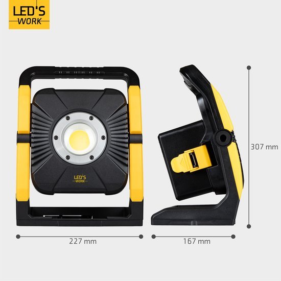 LED Accu Werklamp 18V - 5000 lumen - Koelwit 5000K - Compatibel met Makita, Bosch, DeWalt, Metabo