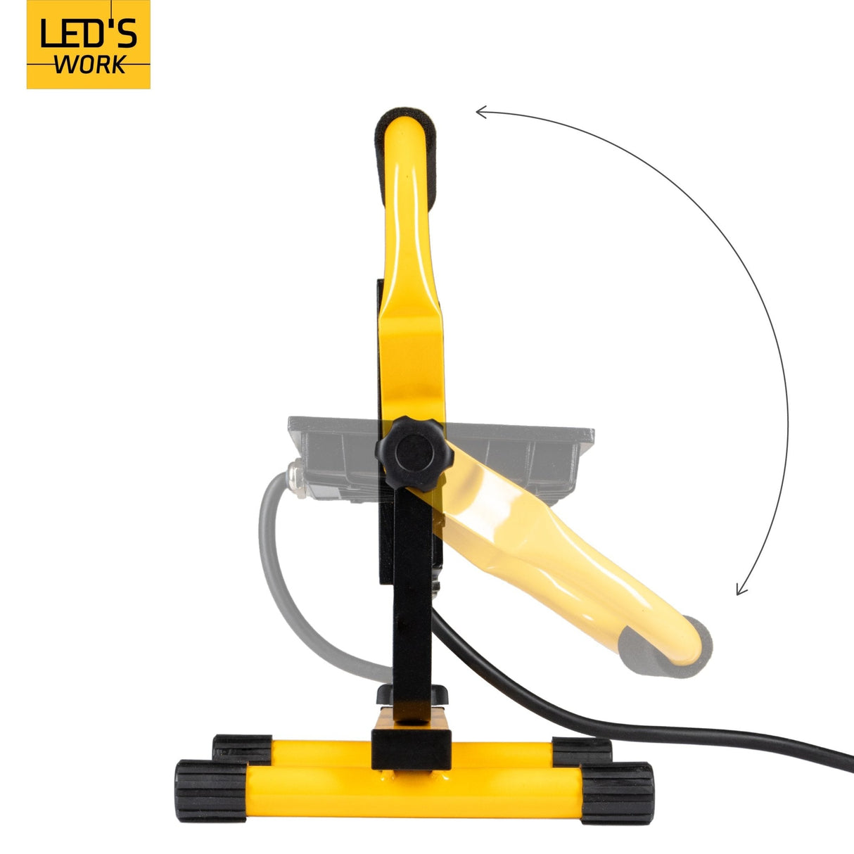 LED's Work 50W Projecteur de chantier filaire 4200lm - Support réglable - Étanche (IP65) - Noir et jaune - PROMOTION
