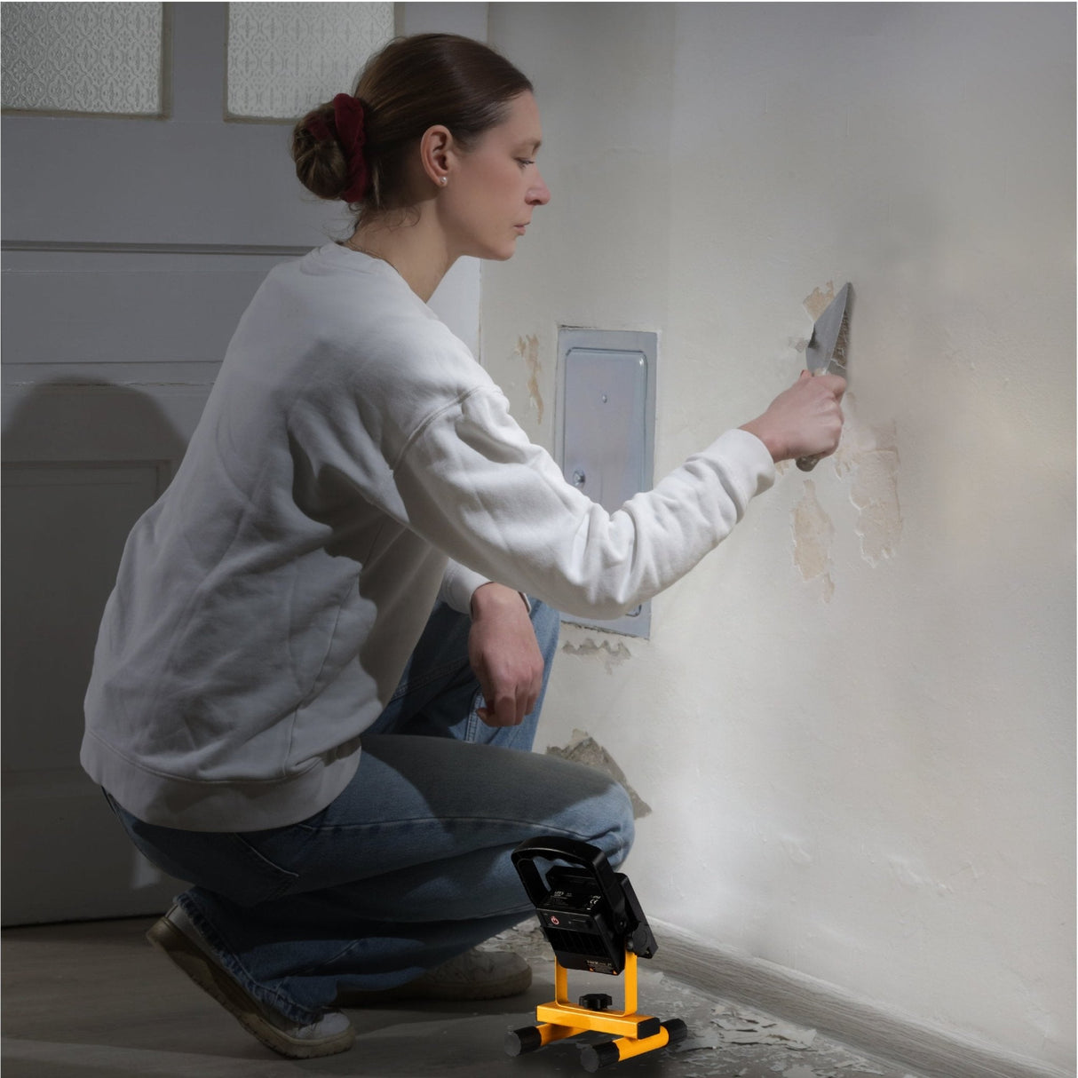 LED's Work draadloze LED Bouwlamp op accu 1200 - Oplaadbaar (USB-C) en kantelbaar - Zwart geel