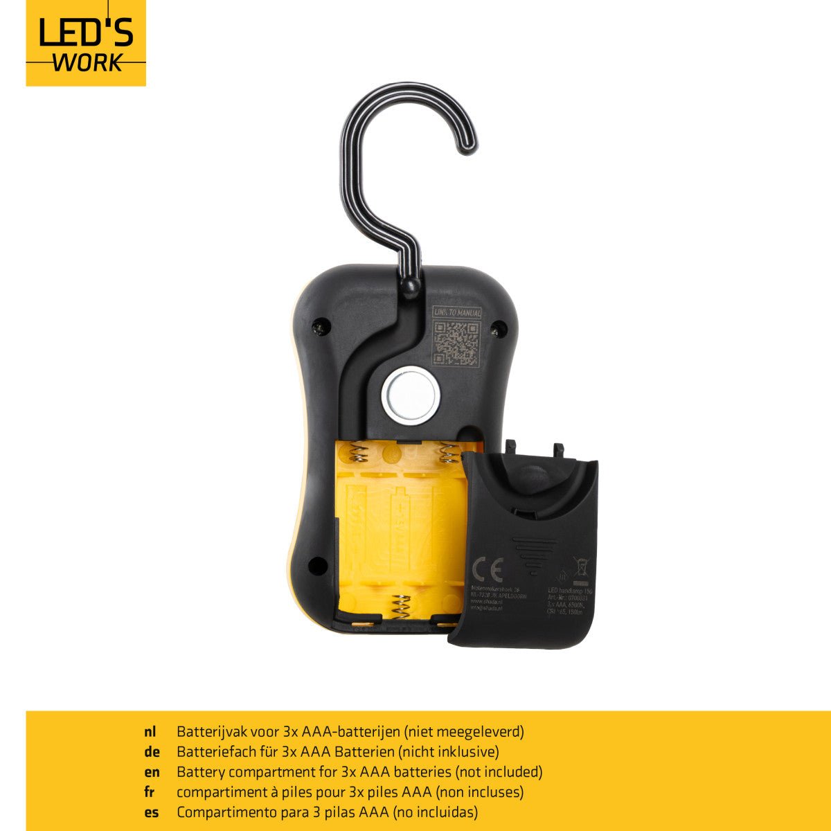Noodlamp LED Handlamp 150 lumen Daglichtwit - Op 3x AAA batterijen (exclusief) - Compact