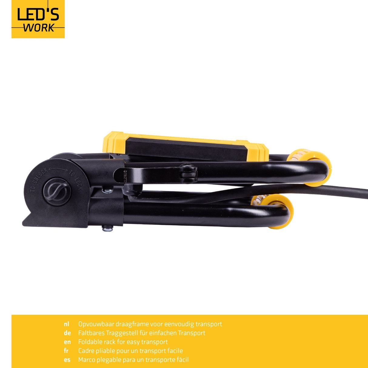 LED Bouwlamp Opvouwbaar - 6500 Lumen - 50W - Koelwit 4000K - IP65 IK08 - Vervangt 500W Halogeen - 5m Kabel