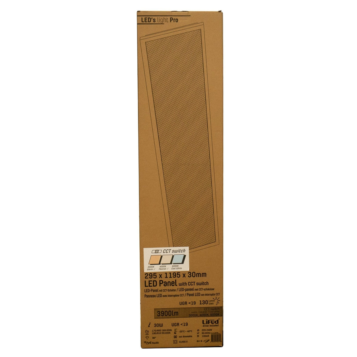 LED Paneel 30x120cm - 4500 Lumen - 25W - Koelwit 4000K - UGR<19 - Flikkervrij - Inbouw - 5 Jaar Garantie