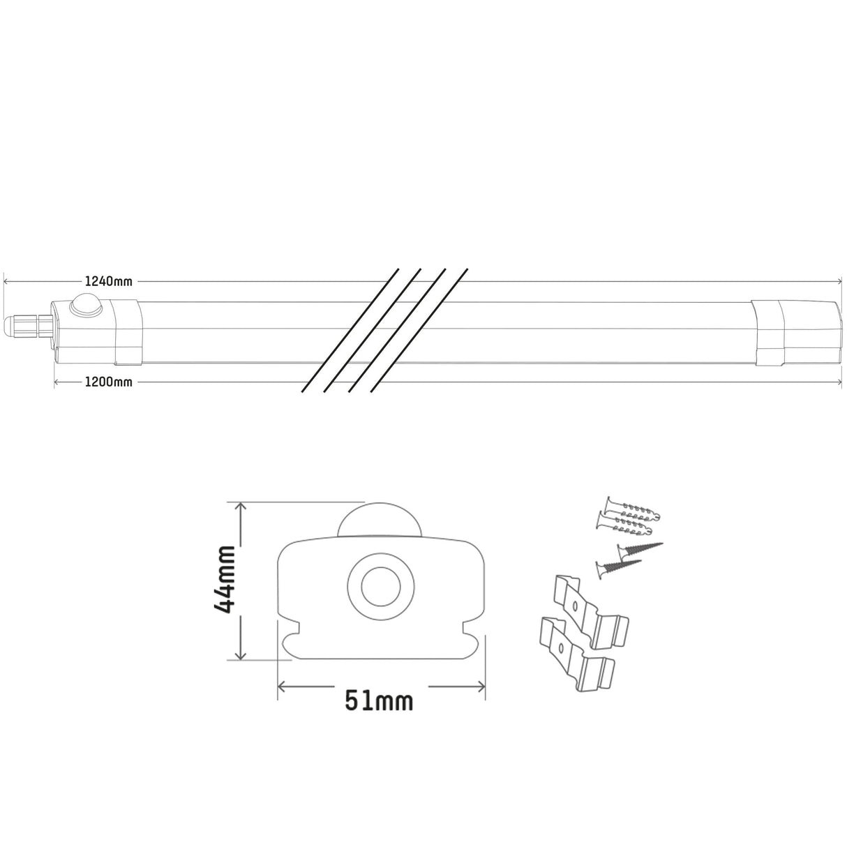 LED Vochtbestendig armatuur met PIR sensor 120cm - 4100 lumen - 36W - Koelwit 4000K - IP65 - 4 stuks