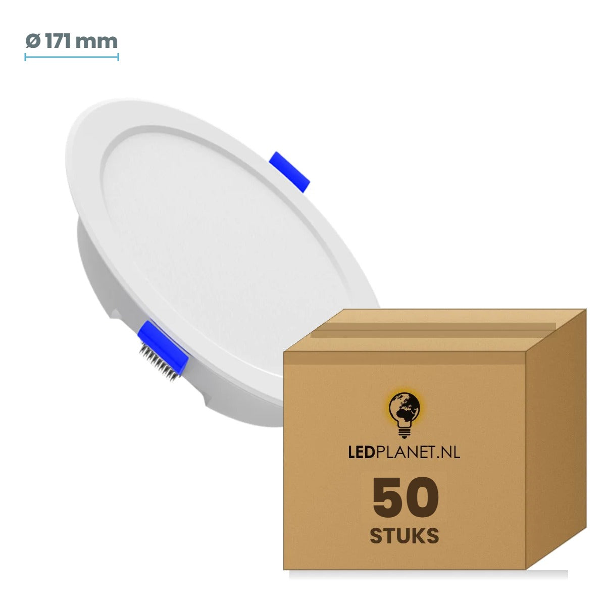 LED downlight rond zonder losse driver Ø 171 mm, doos 50 stuks