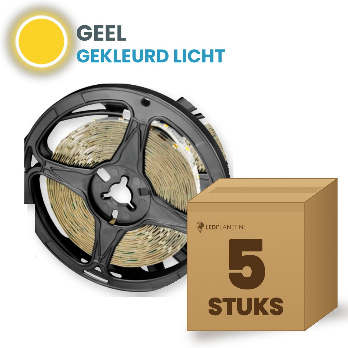 Carton de 5 rouleaux de ruban LED, jaune