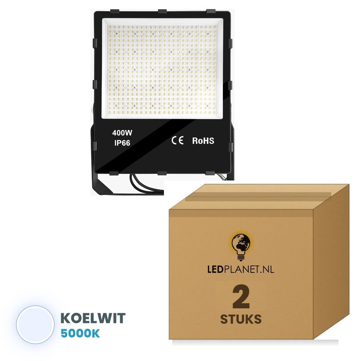 Carton de 2 pièces, couleur de lumière blanc neutre 5000K
