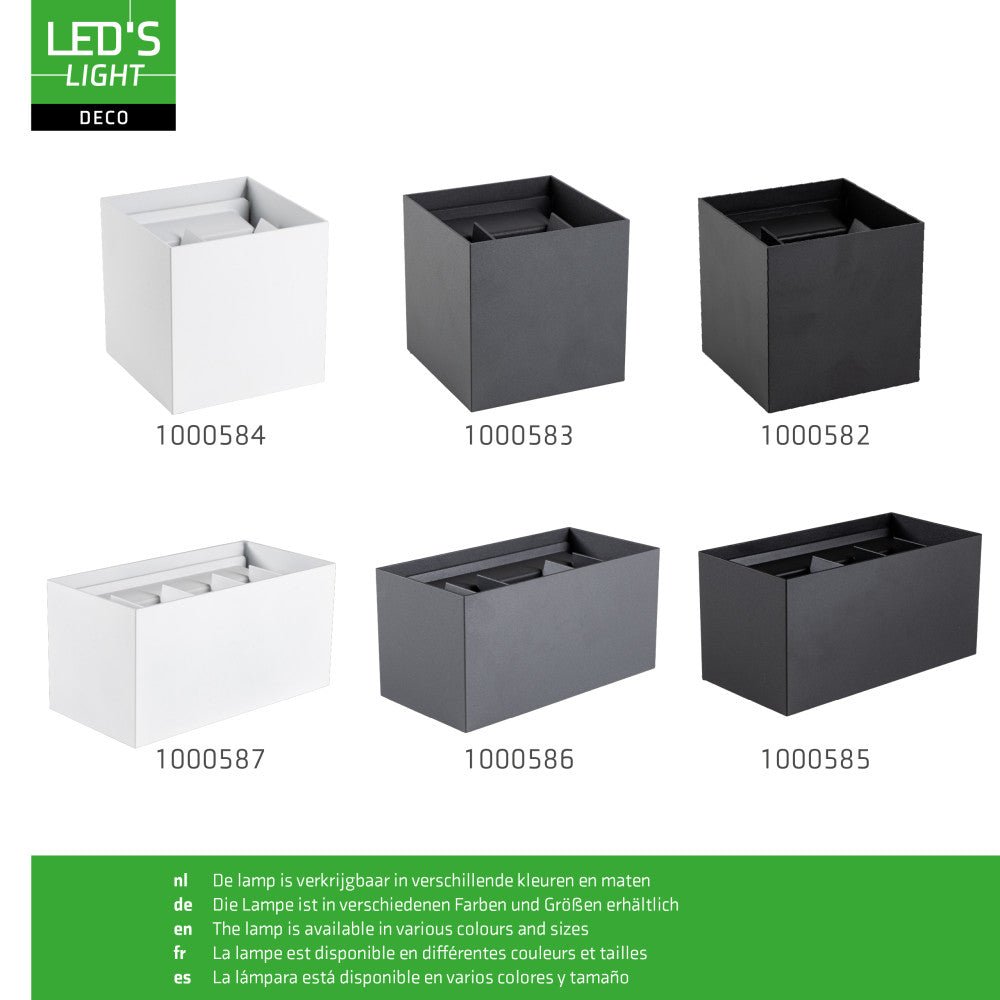 Lumo Cube anthracite - Applique murale sans source lumineuse - 1x G9 non inclus - IP65