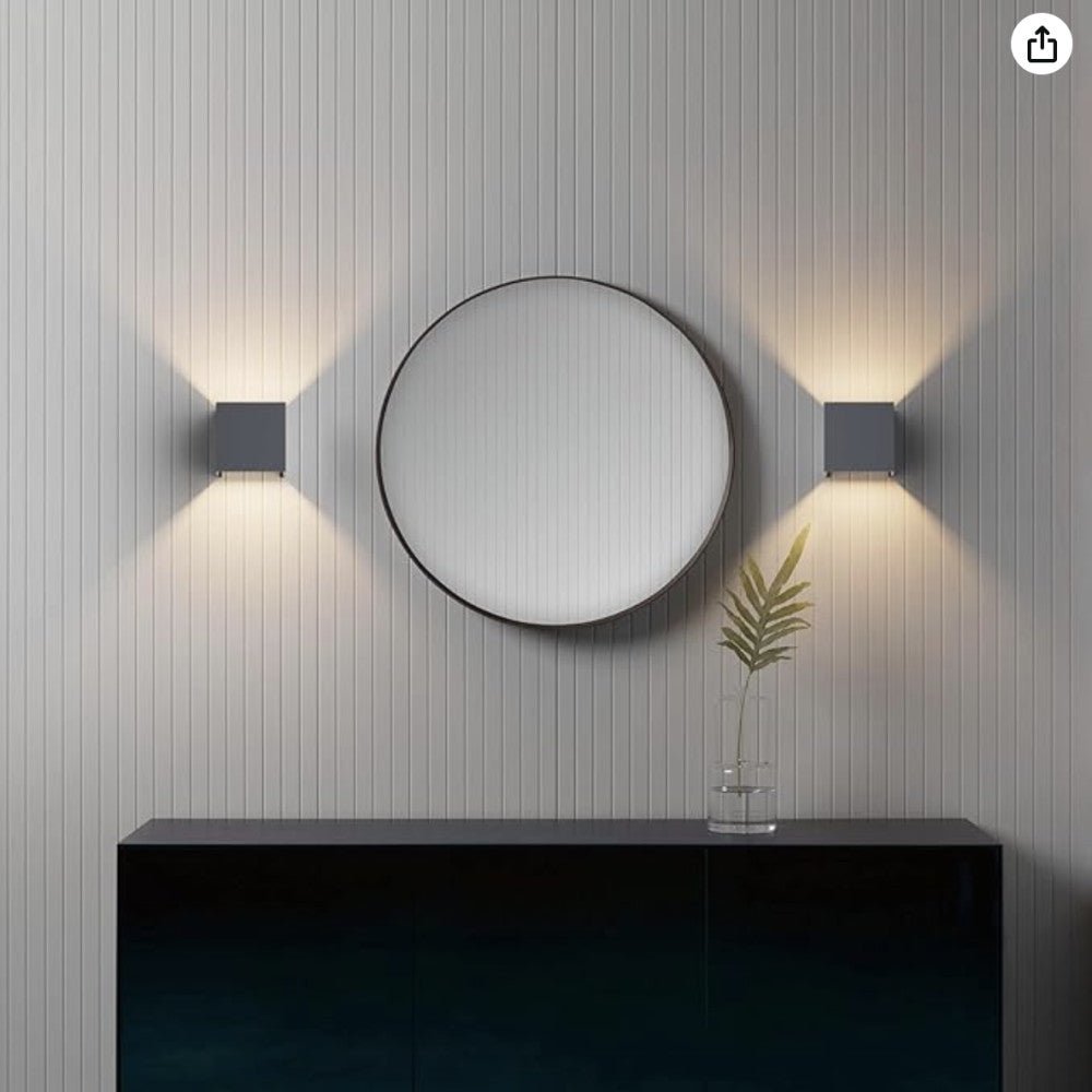 Applique LED Lumo Cube avec douille G9 - étanche IP65 - noire - source lumineuse non incluse