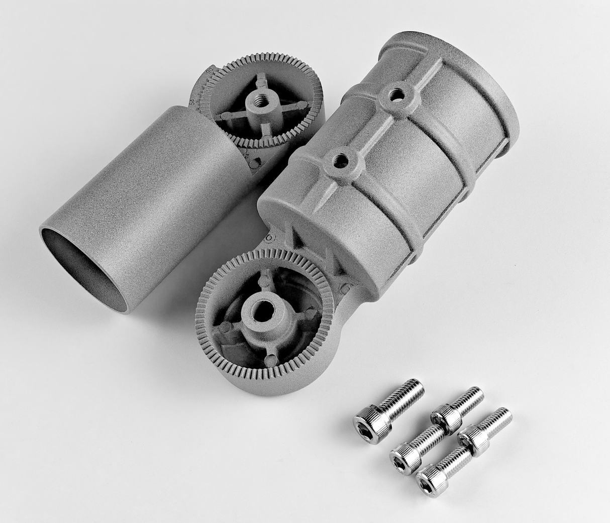 Blls mastadapter-adapter-lantaarnpaal-straatverlichting-60mm met bevestigingsschroeven en grijze afwerking