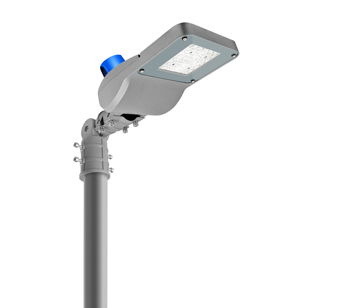 Blls mastadapter-adapter-lantaarnpaal-straatverlichting-60mm in grijs met ledverlichting