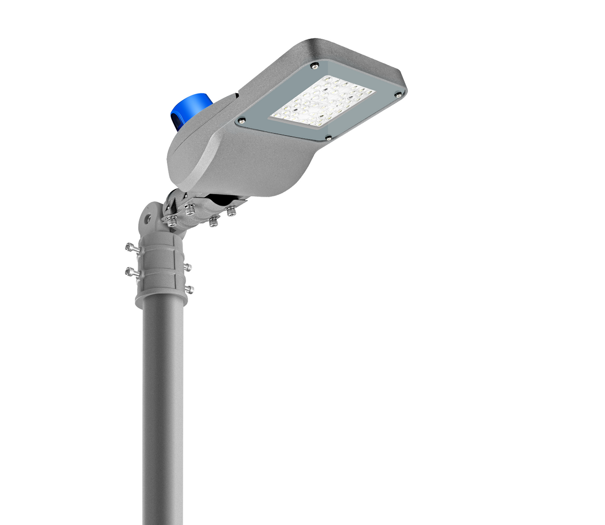 Blls mastadapter-adapter-lantaarnpaal-straatverlichting-60mm in grijs met ledverlichting