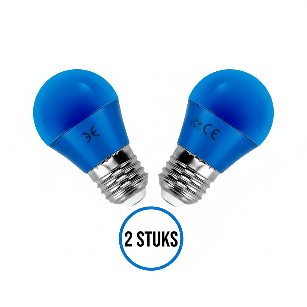 LED kogellampen 2 stuks 7W 600lm blauw 3000K IP20