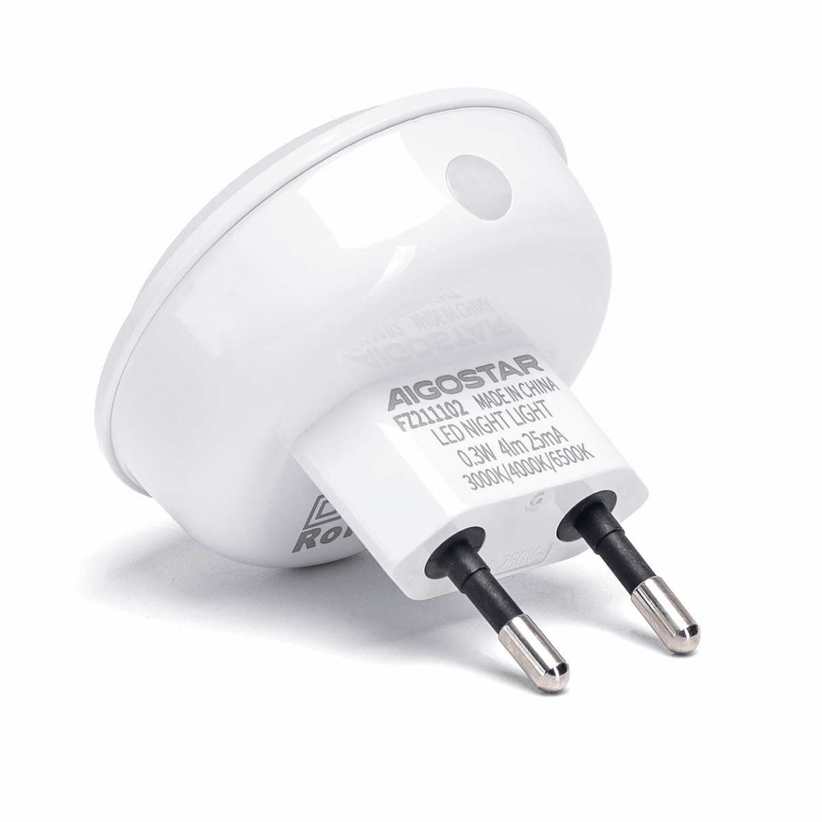 Nachtlampje rond warmwit, dagnachtsensor, 3000K/4000K/6500K