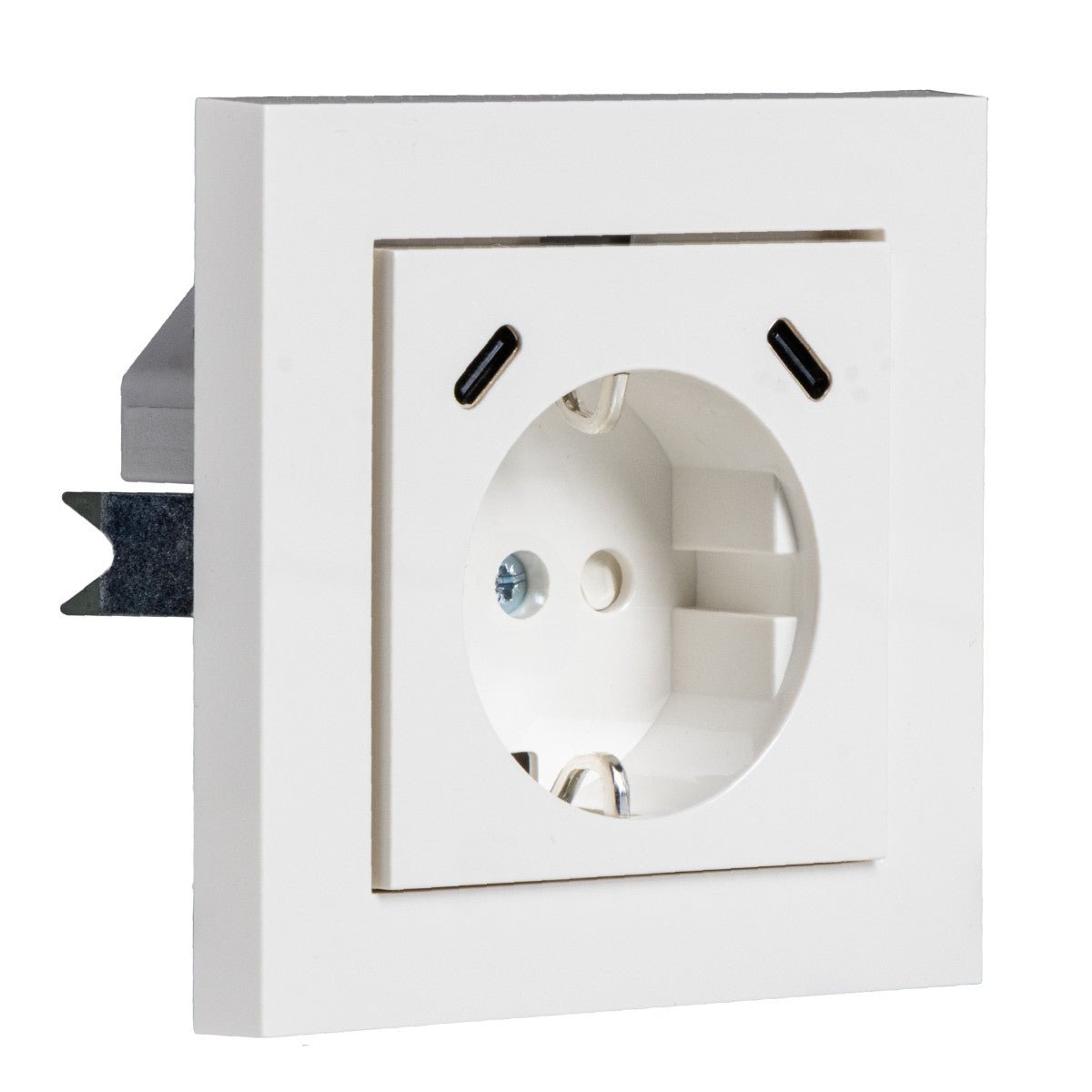 USB-C Wandcontactdoos Inbouw - 2 USB-C Poorten - 25W Snellader - 16A Stopcontact - Wit