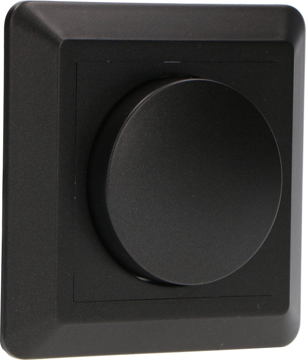 LED Dimmer Universeel Zwart - 3-250W - Fase Aansnijding en Afsnijding - Compleet met Afdekraam