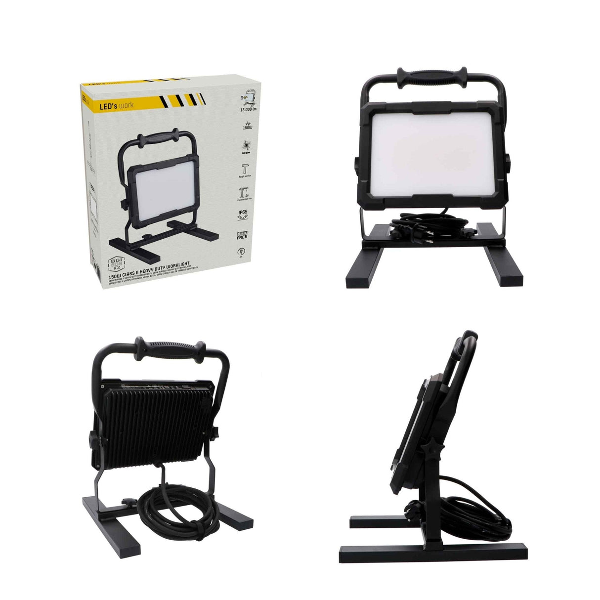 LED's Work Professionele LED Bouwlamp 13000 - Rough Service Tested - 5 meter snoer - 150W - IP65