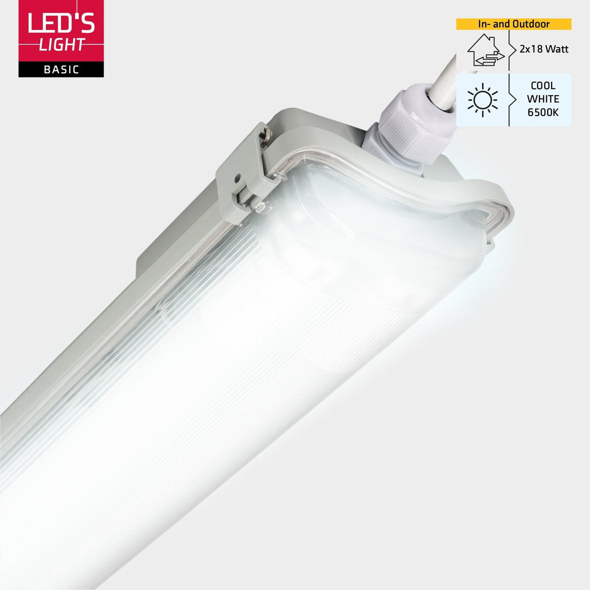 LED Vochtbestendig armatuur 4320 lumen - 36W - Daglichtwit 6500K - IP65 - Dubbel - 120cm - 8 stuks