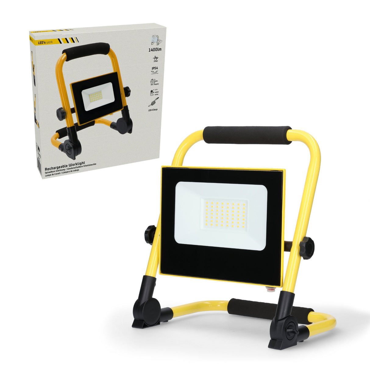 LED's Work Bouwlamp 1400 - Inklapbaar & Draaibaar - Stof- en waterbestendig - 20W