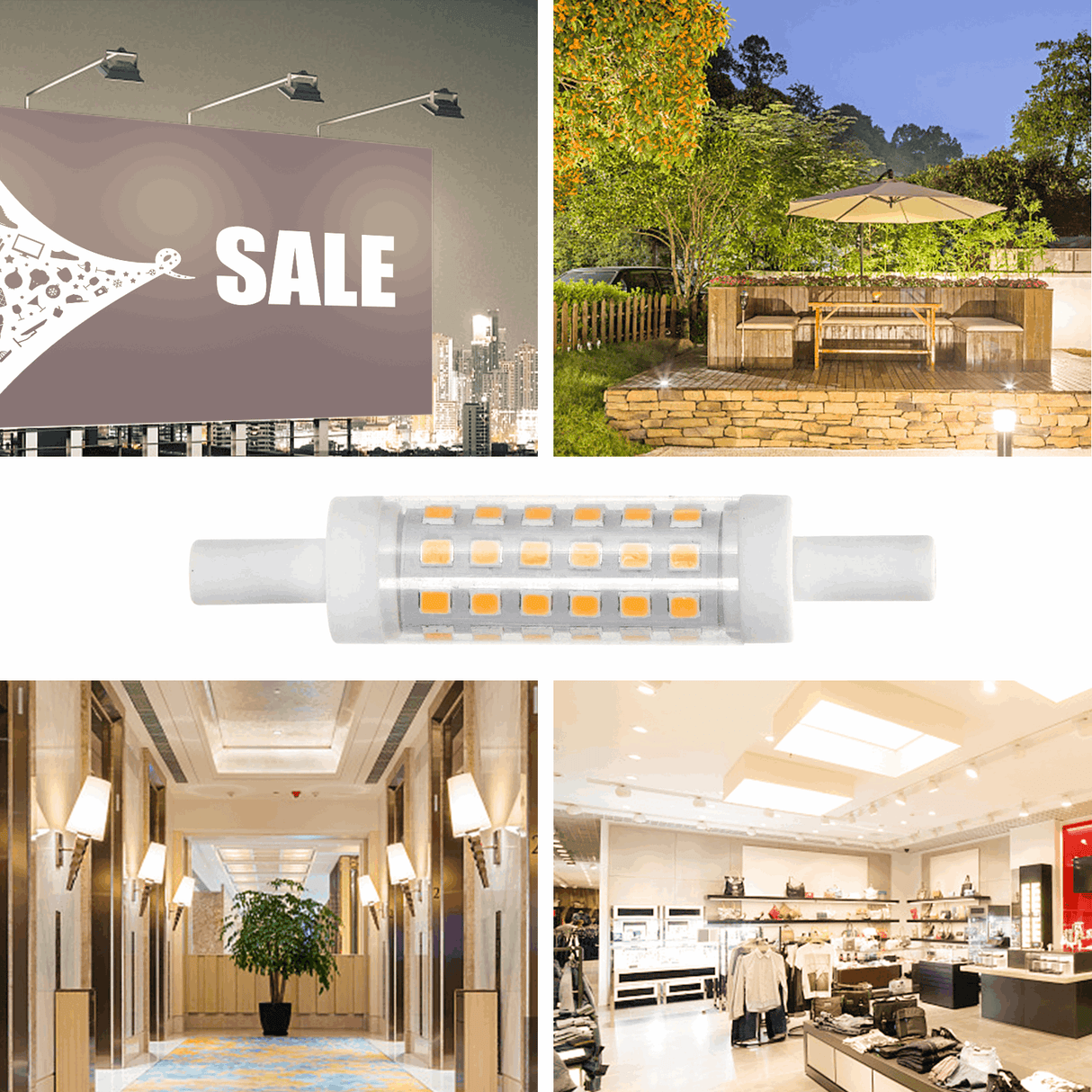 R7s staaflamp warmwit 2700K dimbaar - triac | 78mmx15mm - LED 5W=45W halogeen - 450~500 Lumen - LEDPLANET.NL