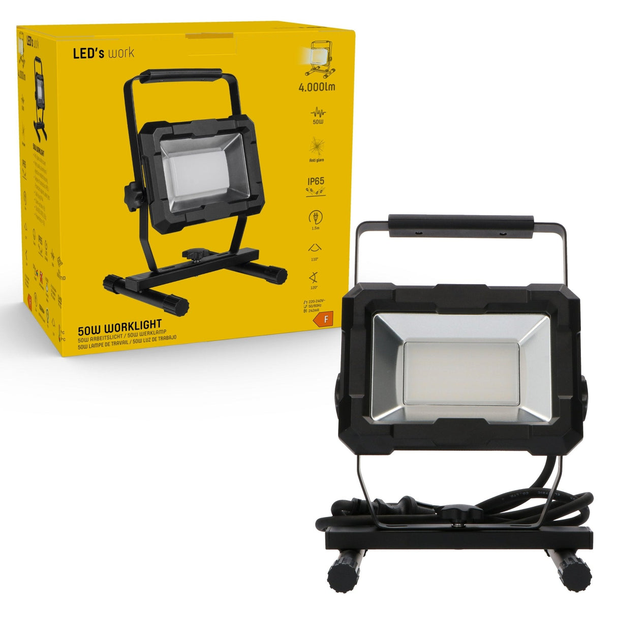 LED Werklamp 4200 lumen - 50W - Koelwit 4000K - IP65 Waterdicht - 1,5m Kabel